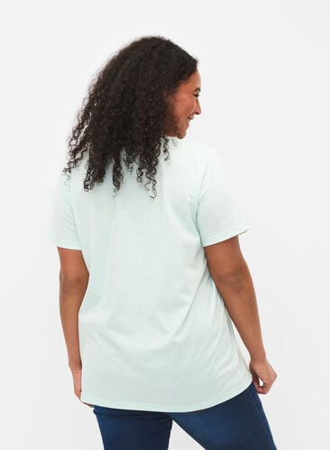 Kortermet T-skjorte med V-hals, Honeydew, Model image number 1