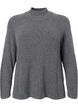 Genser med turtleneck og ribbestrikket struktur	, Dark Grey Melange, Packshot image number 0