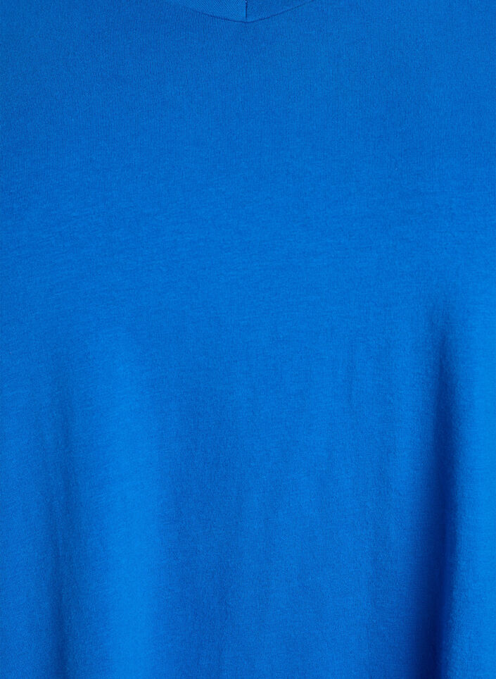 Ensfarget basis bomulls-T-skjorte, Bl&aring;, Packshot image number 2