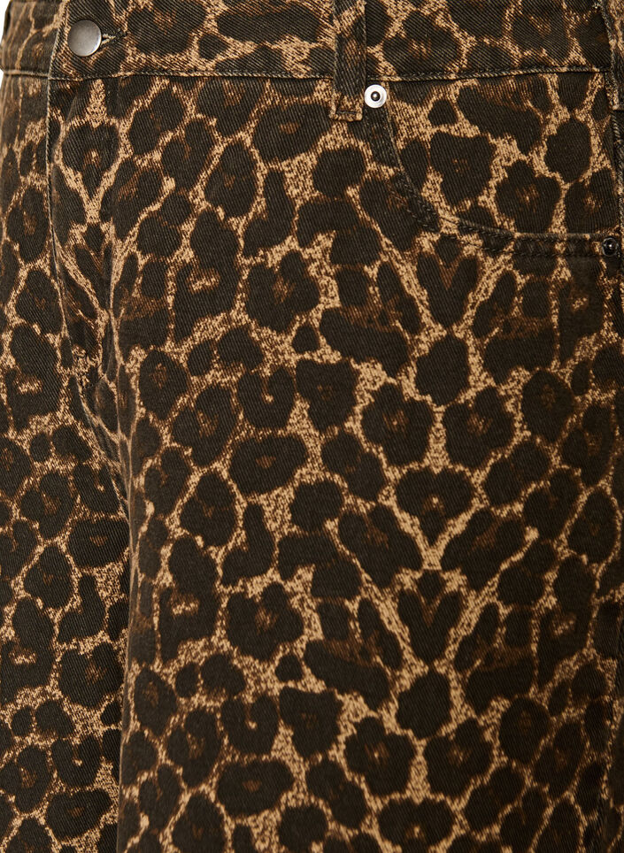 Leopardm&oslash;nstret denim Bermudashorts, Brun, Packshot image number 2