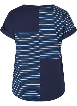 T-skjorte med striper i viskose, Night Sky Stripe, Packshot image number 1