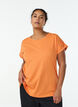 Kortermet t-skjorte i bomullsblanding, Orange, Model image number 0