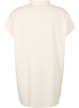 Lang stripete bomullsskjorte, White/Natrual Stripe, Packshot image number 1