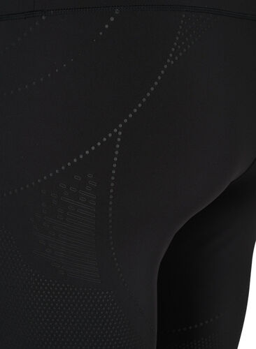Cropped treningstights med struktur, Black, Packshot image number 2