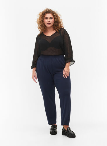 FLASH - bluse med 3/4-ermer og strukturmønster, Black, Model image number 2