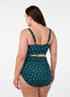 Bikinitopp med prikker og volangdetaljer, Gr&oslash;nn, Model image number 2