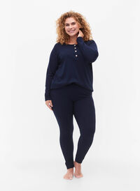 Tettsittende nattbukser, Navy Blazer, Model