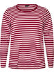 Stripete bluse med lange ermer, Rosa, Packshot image number 0