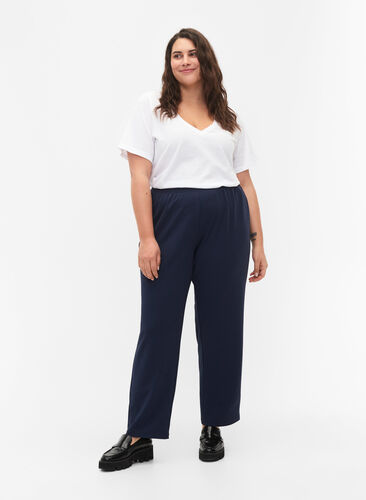 FLASH - Bukser med straight fit, Navy Blazer, Model image number 0