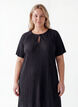 Jerseytunika med teksturerte striper, Svart, Model image number 2