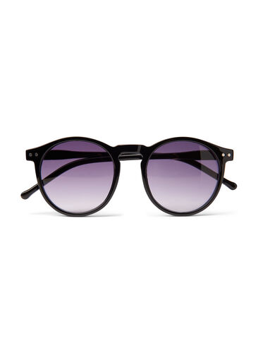 Solbriller med runde glass, Black, Packshot image number 0