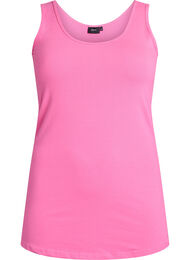 Ensfarget basic topp i bomull, Pink Power