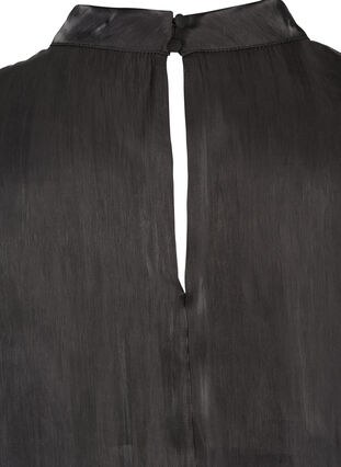Langermet bluse med shine, Black, Packshot image number 3