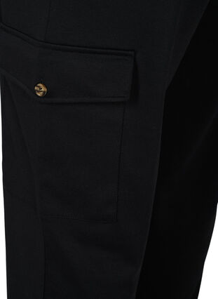 Løse bukser med strikk og lommer, Black, Packshot image number 3