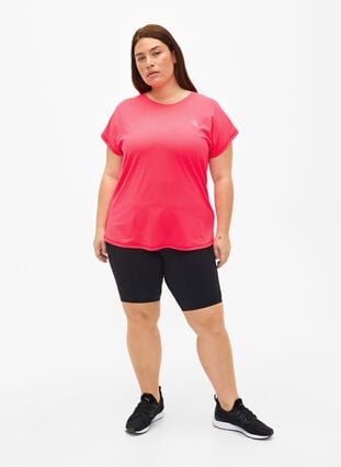 Kortermet trenings T-skjorte, Neon Diva Pink, Model image number 2