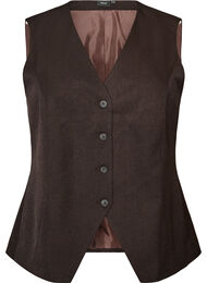 Waistcoat with button closure, Brown