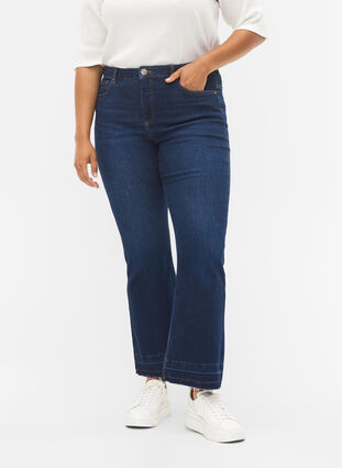 Ellen bootcut jeans med høyt liv, Dark blue, Model image number 2