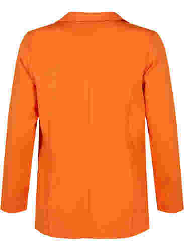 Enkel blazer med knapp og pyntelommer, Mandarin Orange, Packshot image number 1