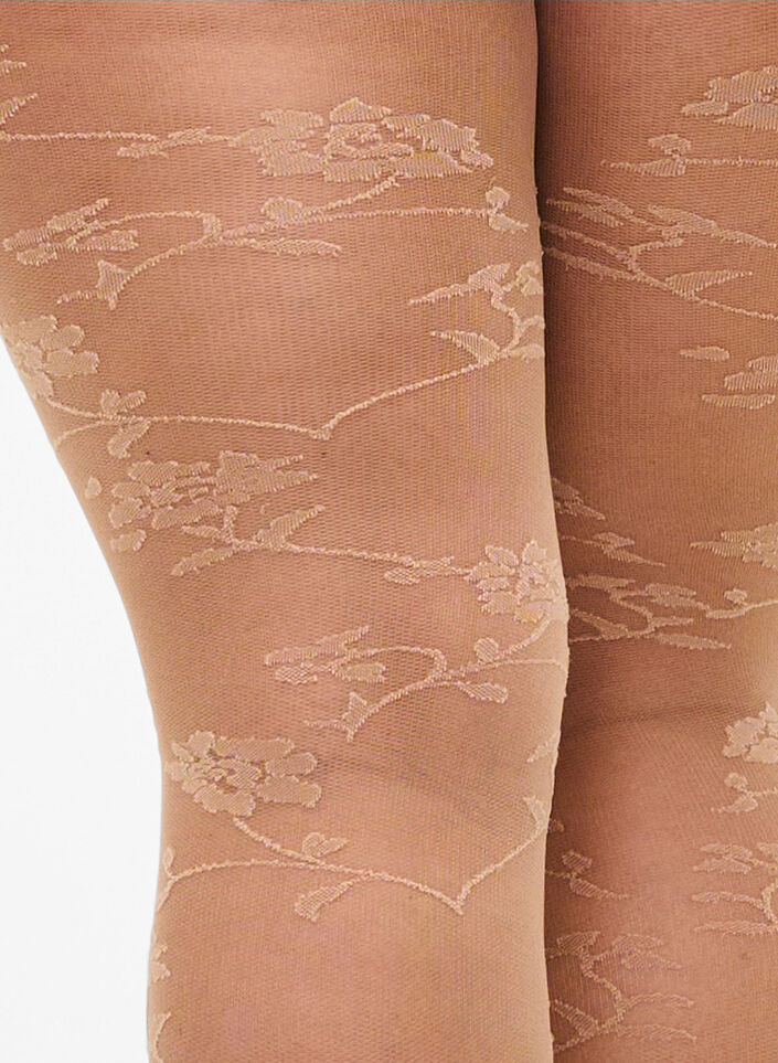 Tights i 30 denier med blomstermønster, Nude, Packshot image number 1