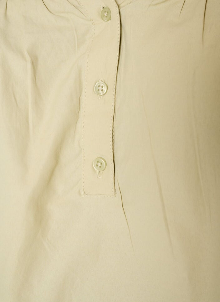 Bluse med smock og 3/4 ermer, Gr&oslash;nn, Packshot image number 2