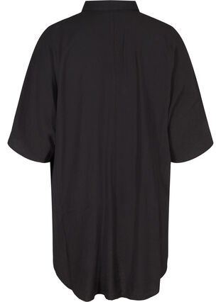Tunika med knapper og krage, Black, Packshot image number 1