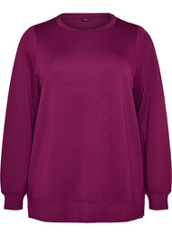 Langermet jersebluse med rund hals, Lilla