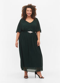Maxikjole med draperinger og korte ermer, Scarab, Model