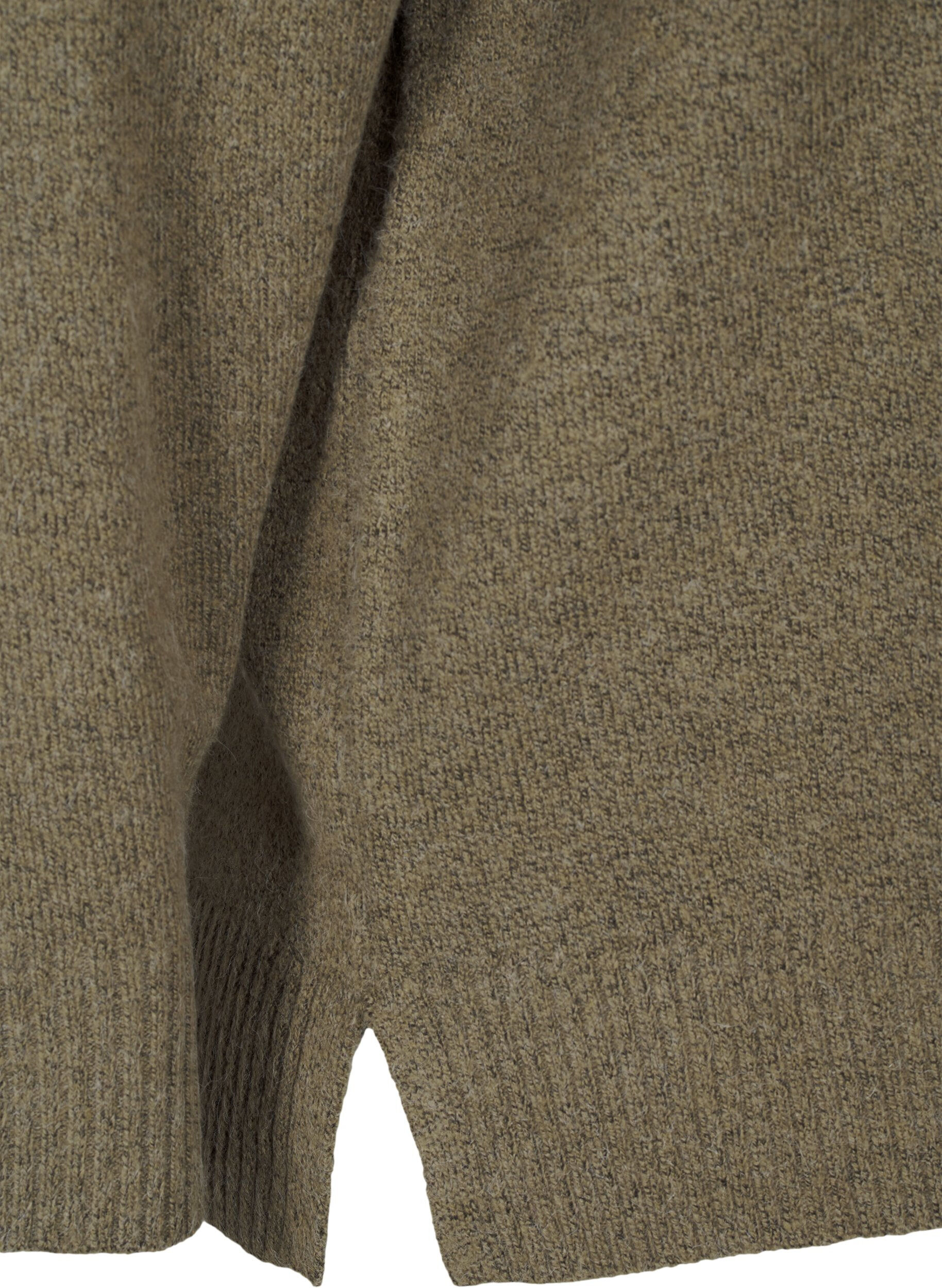 Zizzi Strikkegenser med V-hals, Dusky G. Black Mel., Packshot image number 3