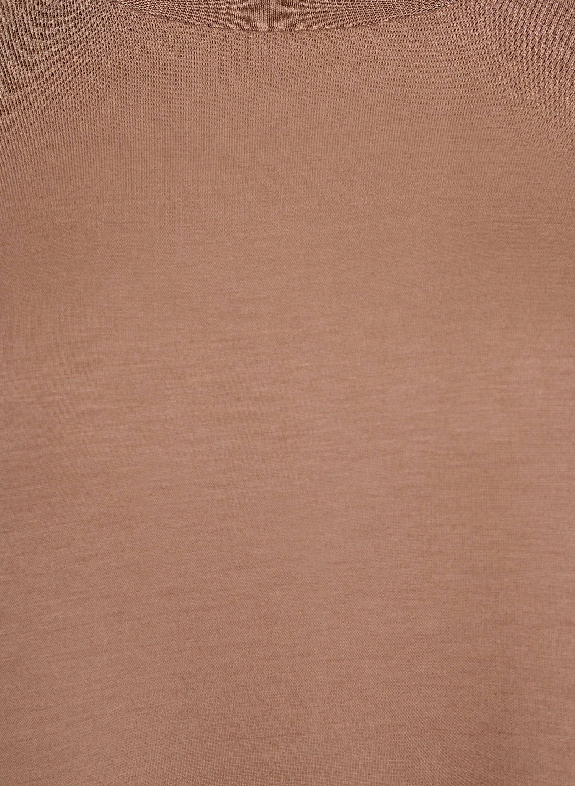 Zizzi T-skjortekjole i jersey med splitt i sidene, Brun, Packshot image number 2