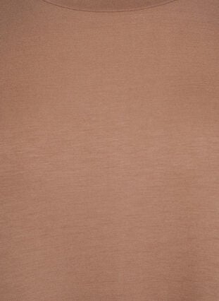 Zizzi T-skjortekjole i jersey med splitt i sidene, Brun, Packshot image number 2