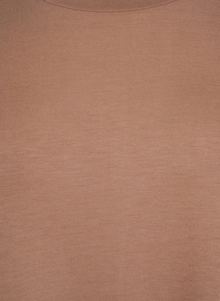 T-skjortekjole i jersey med splitt i sidene, Brun, Packshot image number 2