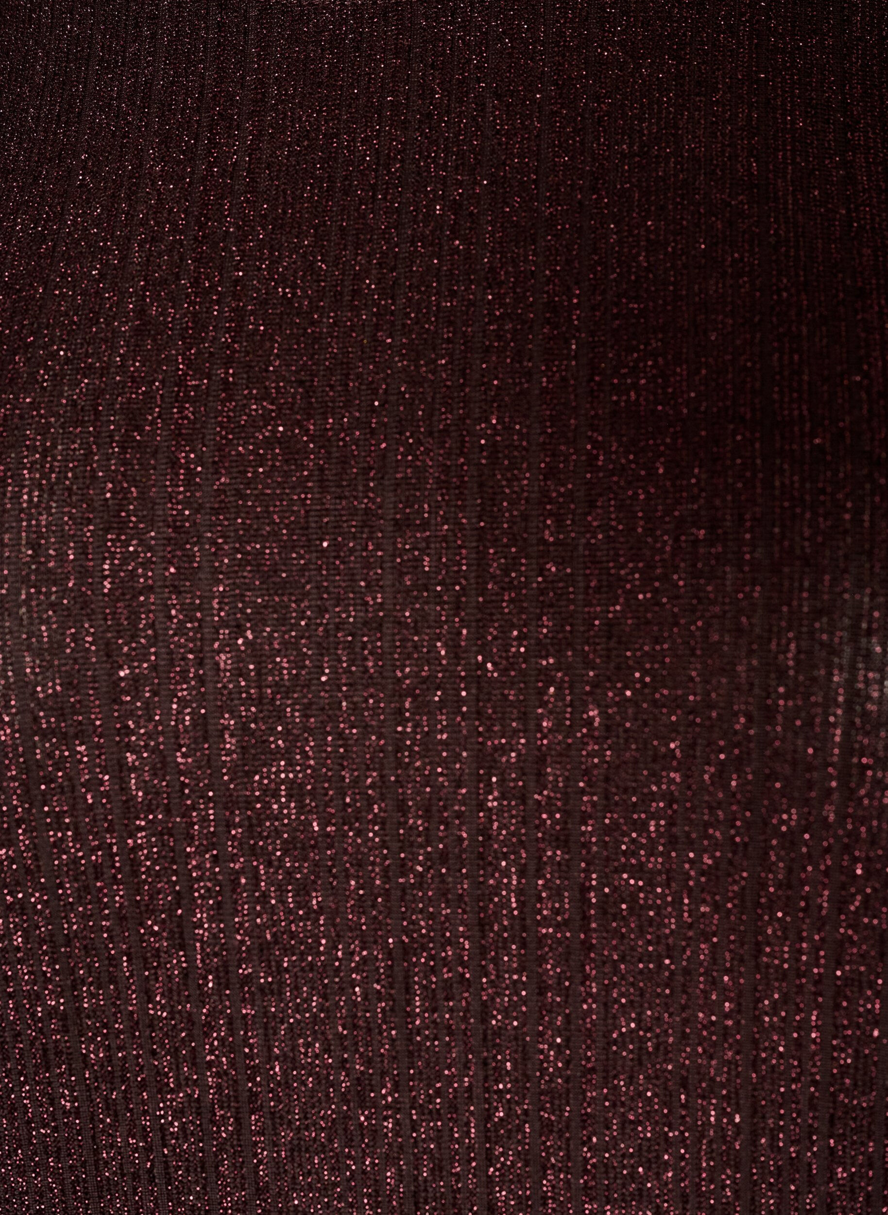 ZizziBluse med vertikal struktur og glittertr&aring;d, Brun, Packshot image number 2
