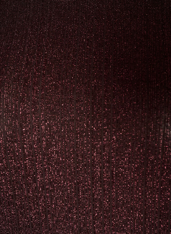 Bluse med vertikal struktur og glittertr&aring;d, Brun, Packshot image number 2