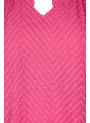 Bluse med lange ermer og volangdetaljer, Shocking Pink, Packshot image number 2