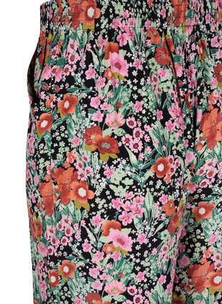 Blomstrete culottebukser med lommer, Green Flower AOP, Packshot image number 3