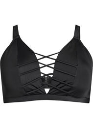 Bikinioverdel med snøredetaljer, Black