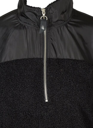 Teddyanorakk med glidelås, Black, Packshot image number 2