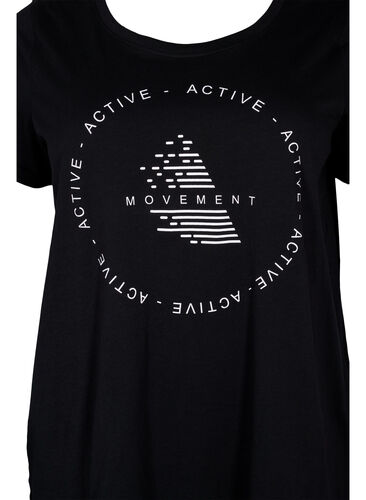 T-skjorte til trening med trykk, Black White Logo, Packshot image number 2