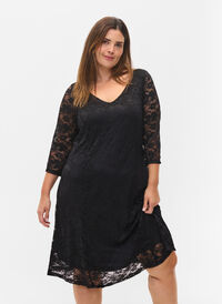 Blondekjole med 3/4-ermer, Black, Model