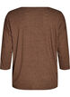 Jersey bluse med 3/4 ermer, Brun, Packshot image number 1