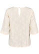 Bluse med 3/4-ermer og 3D-blomster, Warm Off-white, Packshot image number 1