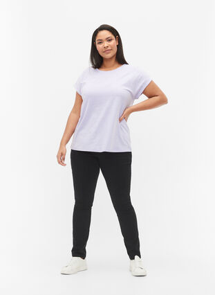 Melert T-skjorte med korte ermer, Lavender Mél, Model image number 2