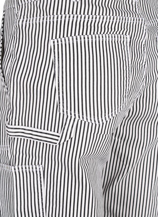 Stripete cargojeans med rett passform, Black White Stripe, Packshot image number 4