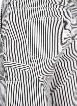 Zizzi Stripete cargojeans med rett passform, Black White Stripe, Packshot image number 4