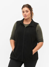 Fleecevest med lommer, Black, Model