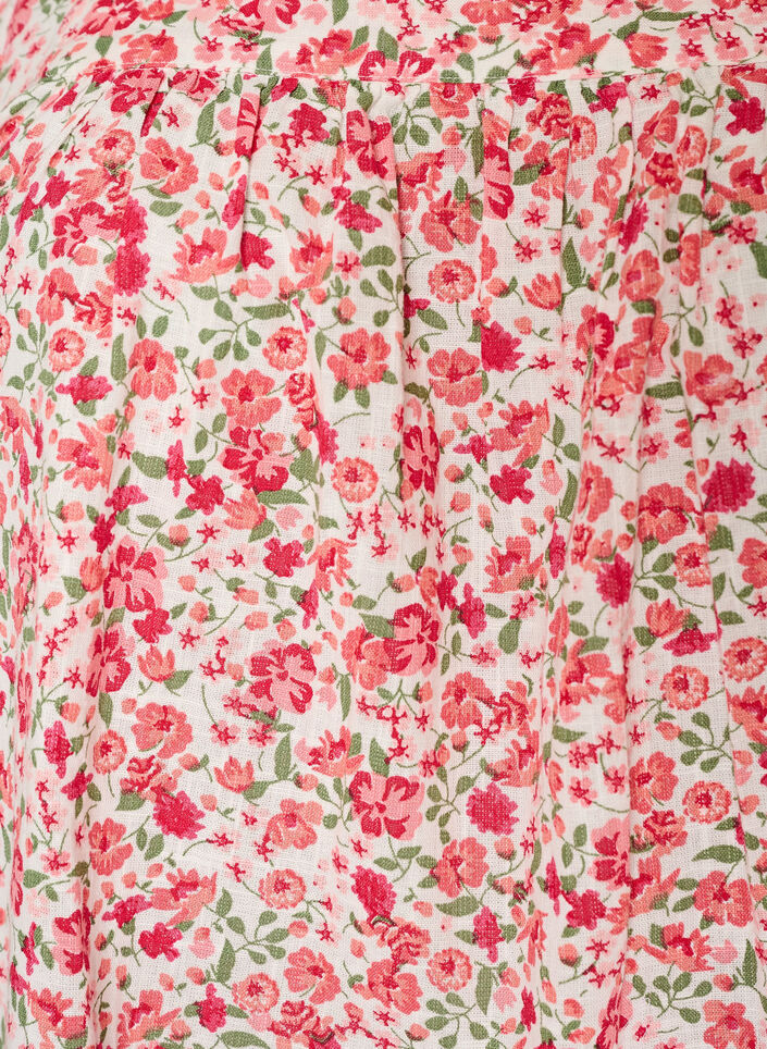 Bluse i bomull med firkantet utringning, R&oslash;d, Packshot image number 2