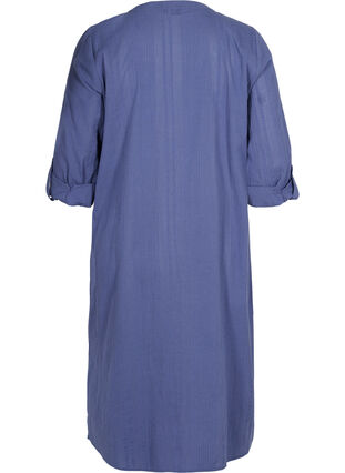 Skjortekjole i bomull med 3/4-ermer, Nightshadow Blue, Packshot image number 1