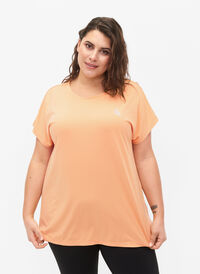 Kortermet trenings T-skjorte, Apricot Nectar, Model