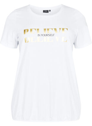 Bomullst-skjorte med folie-trykk, B. White w. Believe, Packshot image number 0