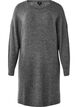 Ribbestrikket kjole med lange ermer, Dark Grey Black Mel., Packshot image number 0
